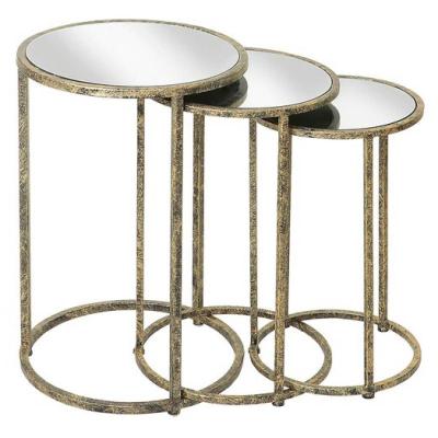 Mirror Top Nest Of 3 Tables
